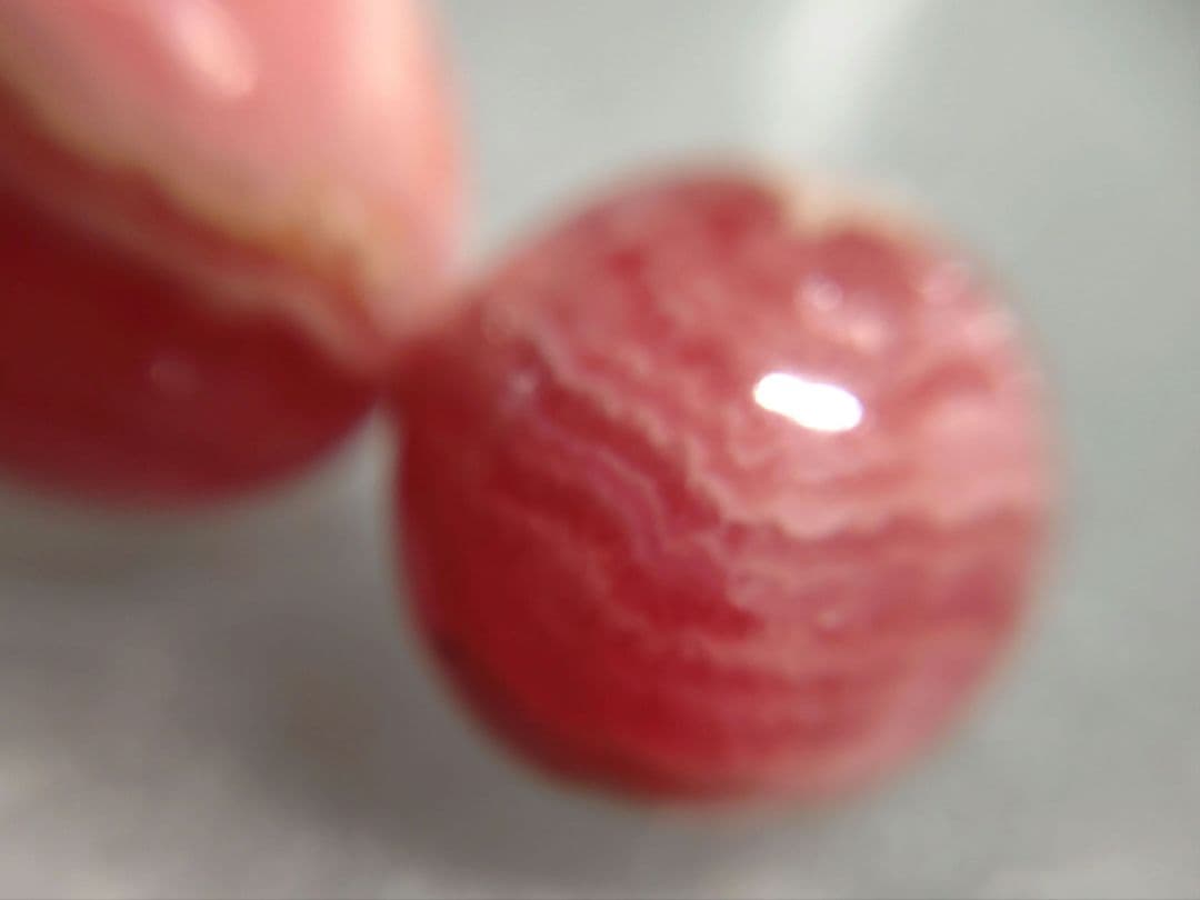 ✴️美品✴️天然インカローズ　ロードクロサイト　丸玉　ビーズ15㎜　２個セット