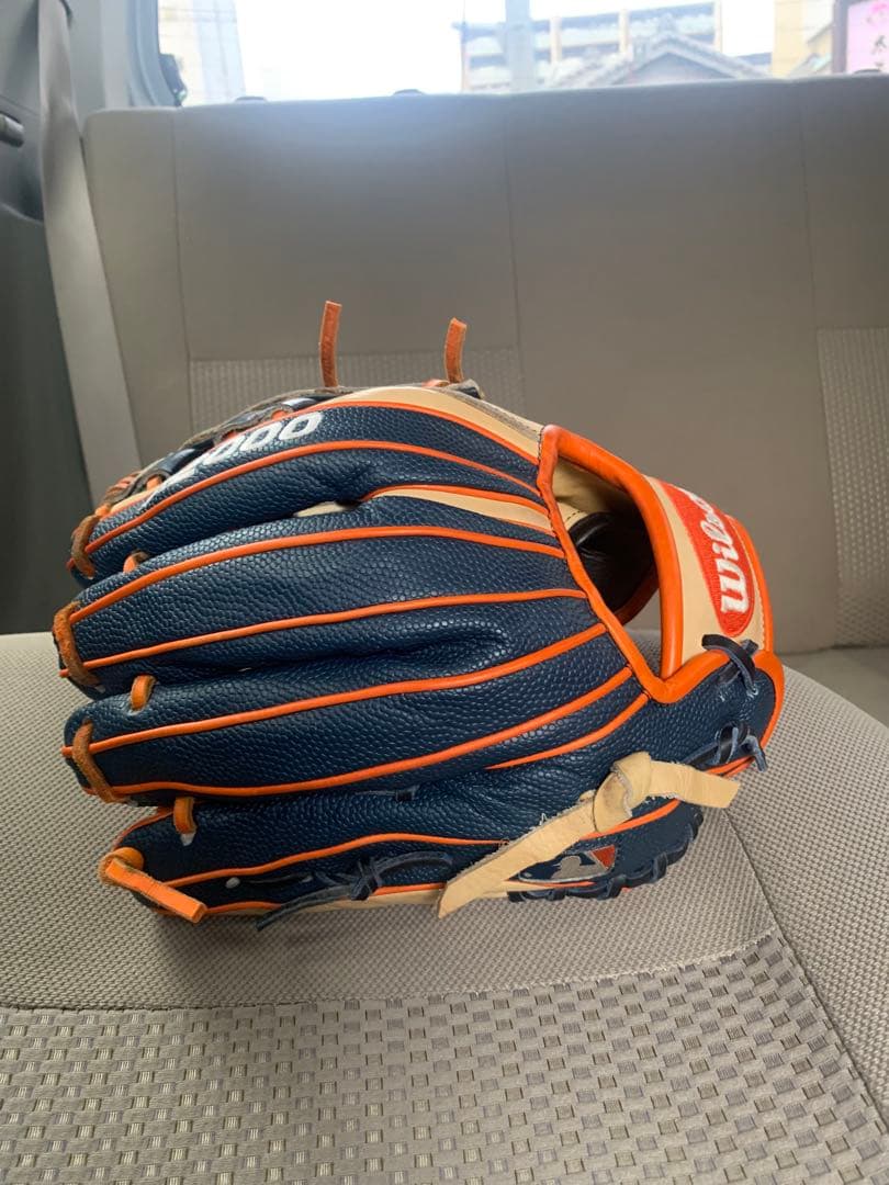 Wilson 硬式グローブ ベージュ/オレンジ