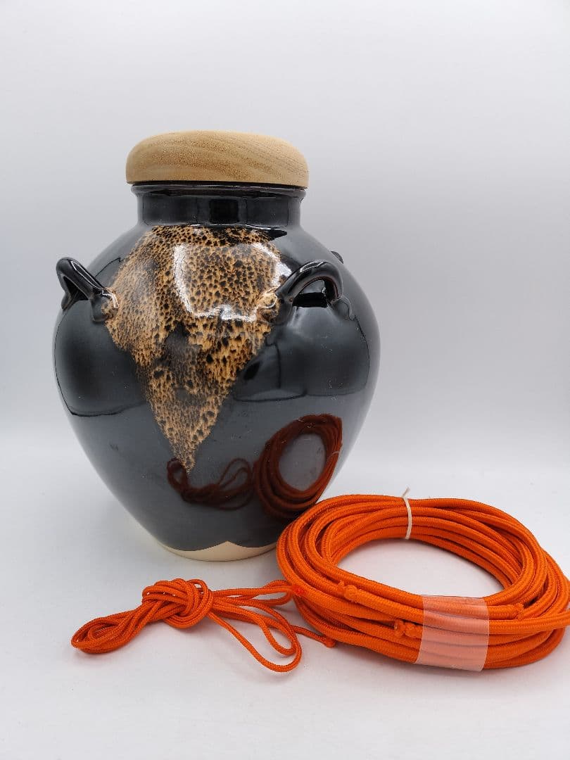 c883 茶壺　飾り壺 梅花金襴手 萬代草山 木箱 茶道具 古物