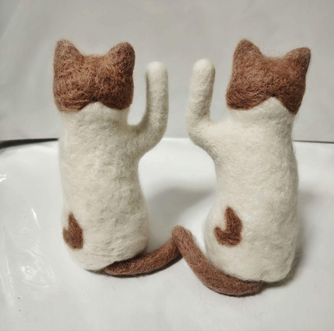 桜羊毛フェルト　猫ちゃん