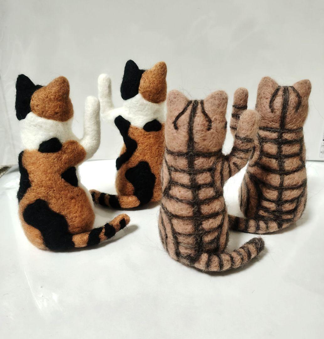 桜羊毛フェルト　猫ちゃん