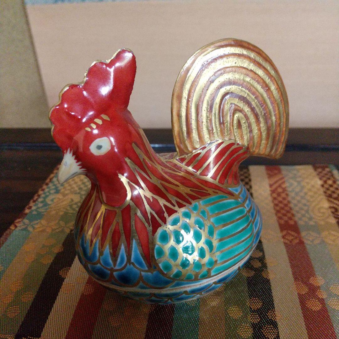 ５世乾山 仁清写 色絵 鶏香合