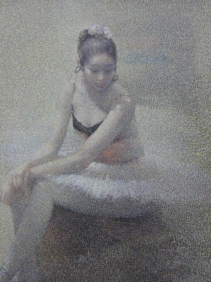 松沢茂雄、【バレリーナ雪】、希少な額装用画集より、新品額装付、状態良好