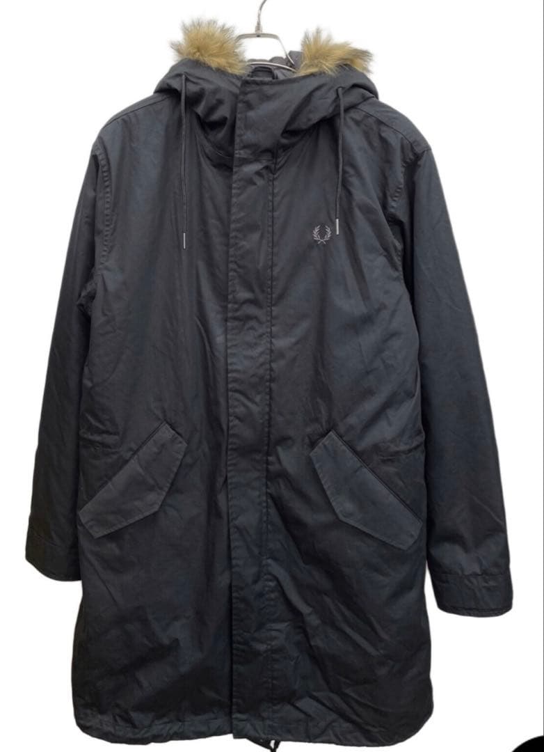 フレッドペリー　モッズコート　J6504 フィッシュテール パーカー　ブラック