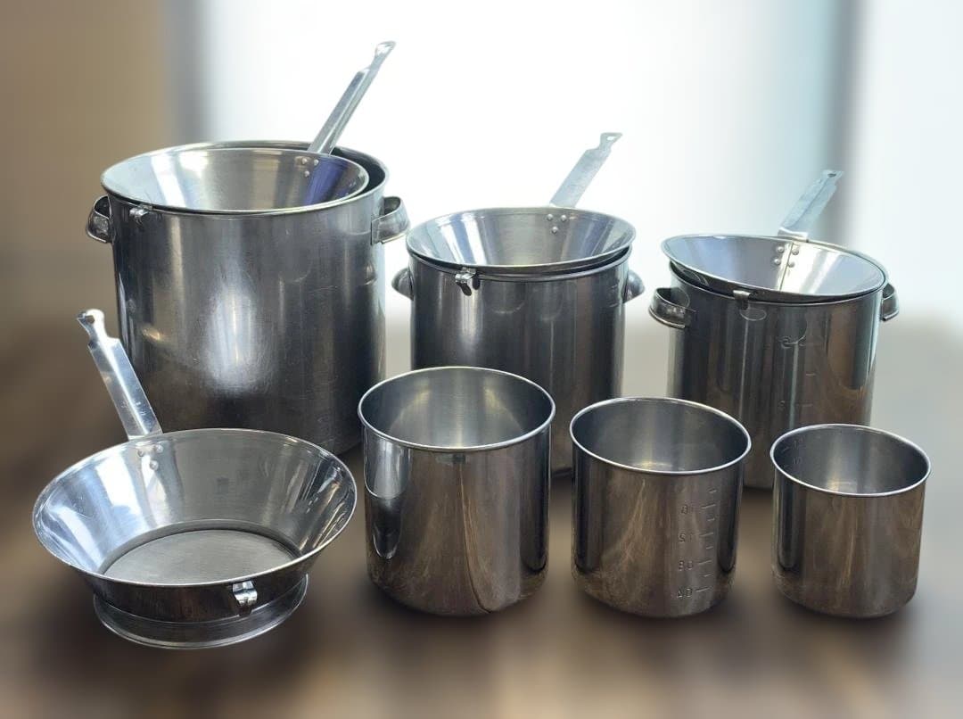 ステンレス製 寸胴鍋 キッチンポット６個＋油こし４個 セット 厨房 業務用