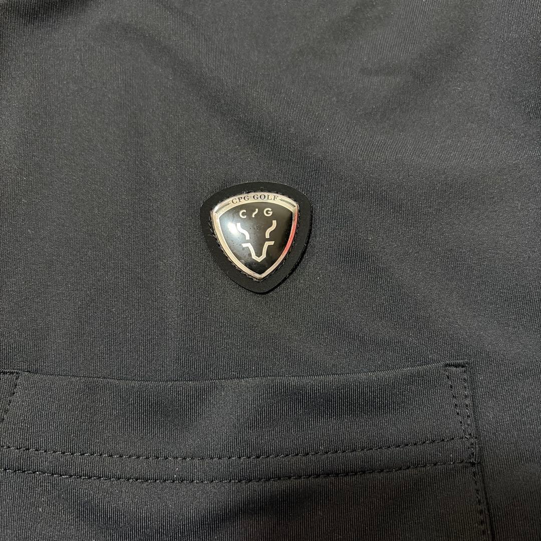 【美品】CPG GOLF メンズ ゴルフ 半袖 モックネック ブラック