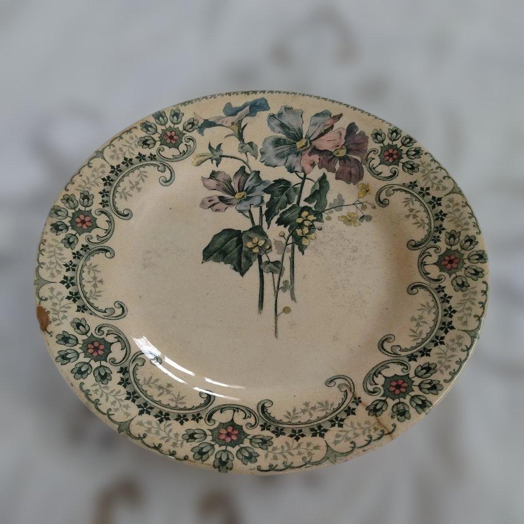 ライン他あり・ショワジールロワプレート・切り花/フランスアンティーク