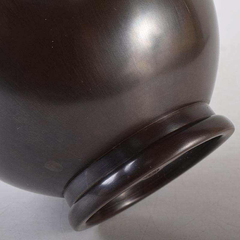 茶道具　一ノ瀬宗辰作　砂張　柚子口　花入　共布共箱　V　R8700