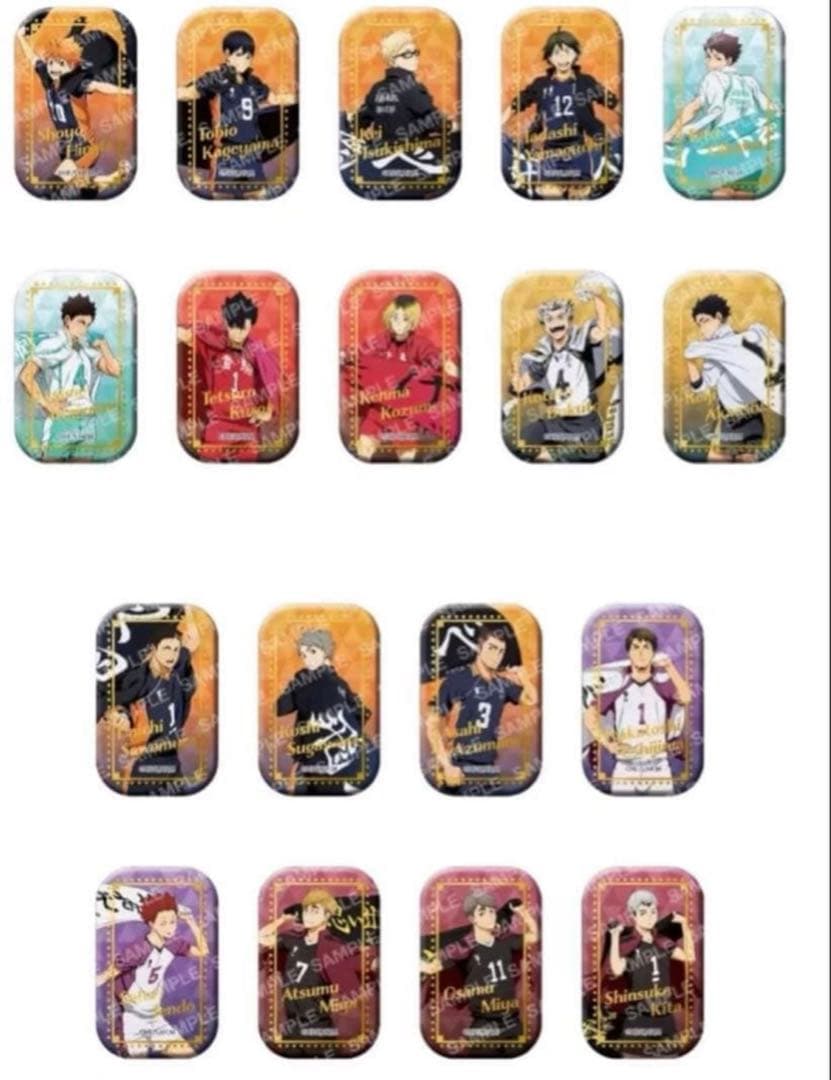 ハイキュー セブンネット限定 スクエア缶バッジ　第一弾 第二弾1セット