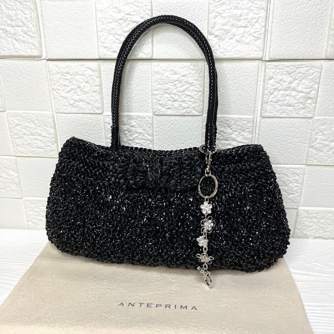 ✨極美品✨☘️ANTEPRIMA☘️✨ハンドバッグ✨ワイヤーバッグ✨リボン編み込み✨