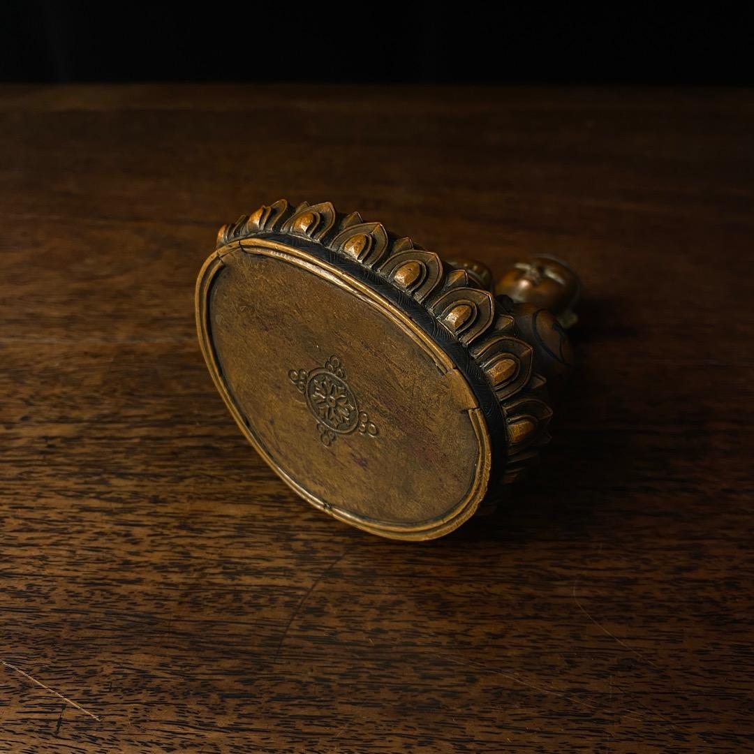 清 銀象嵌銅仏像