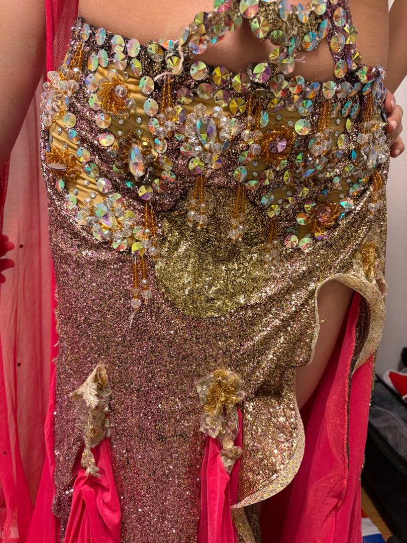 ベリーダンス衣装ピンク【エジプト購入】