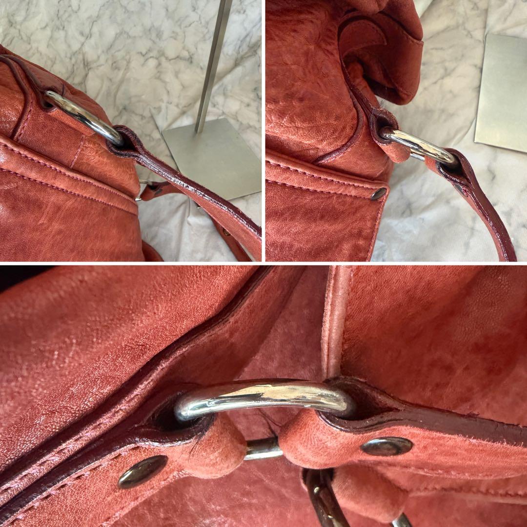 MIU MIU ミュウミュウ シープスキン レザー ブラウン バッグ フラップ付