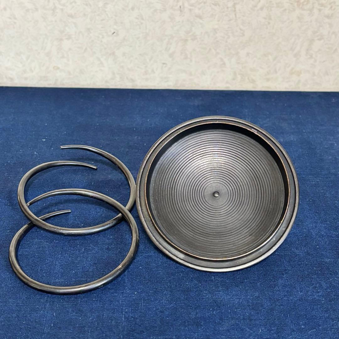 人間国宝敬典造 風炉 茶釜 唐銅鬼面風炉釜 野々田電熱器 敷板 茶道具お点前道具