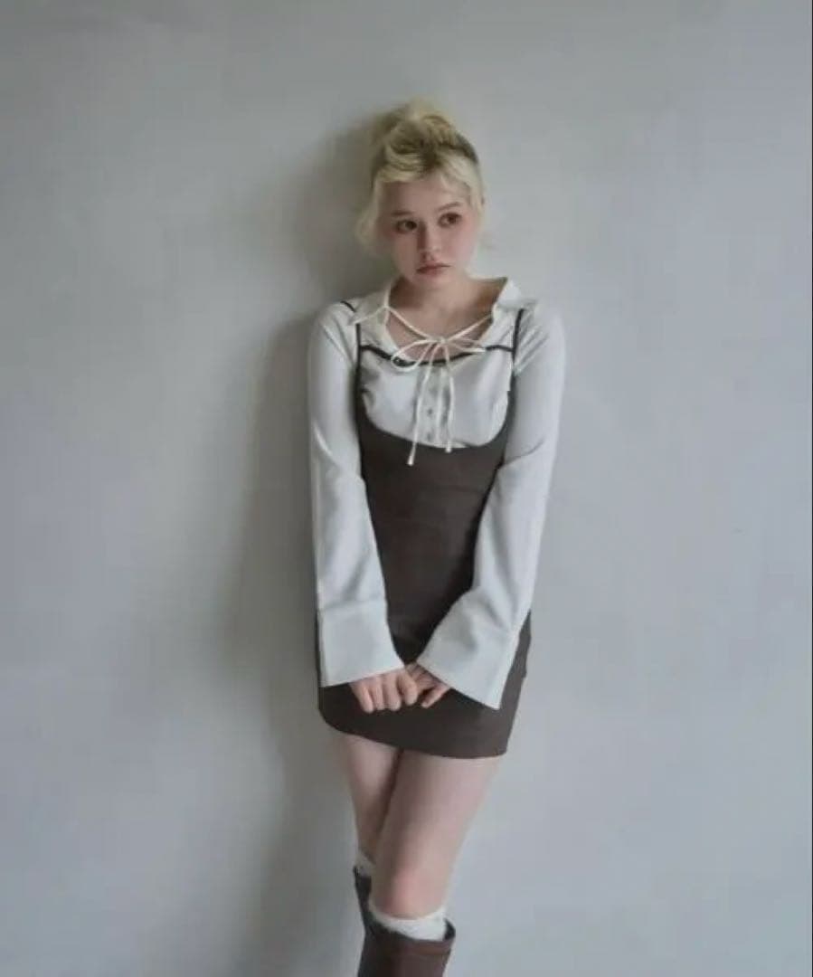 ANDMARY チェック柄 ミニワンピース