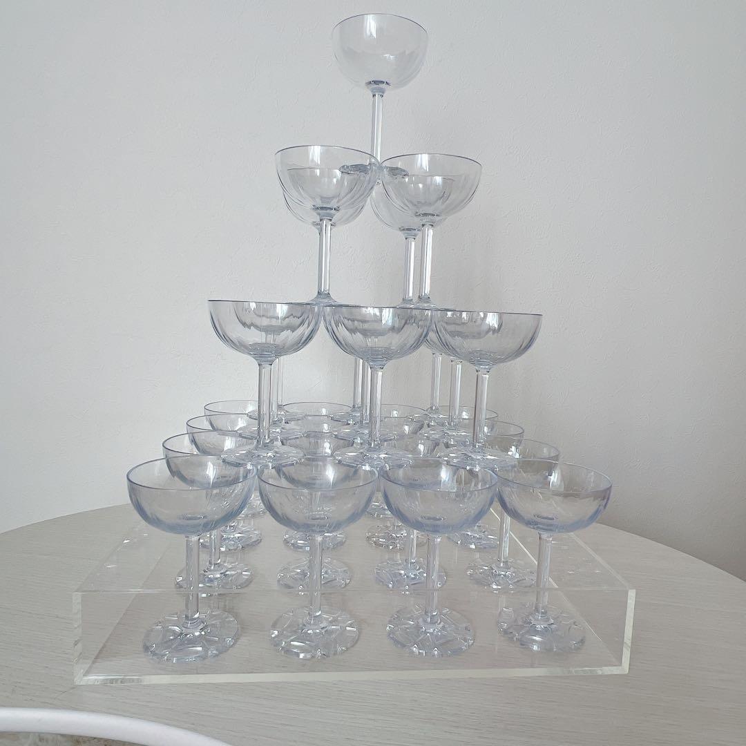 シャンパンタワー4段用30脚　3段&4段&円形トレーセット