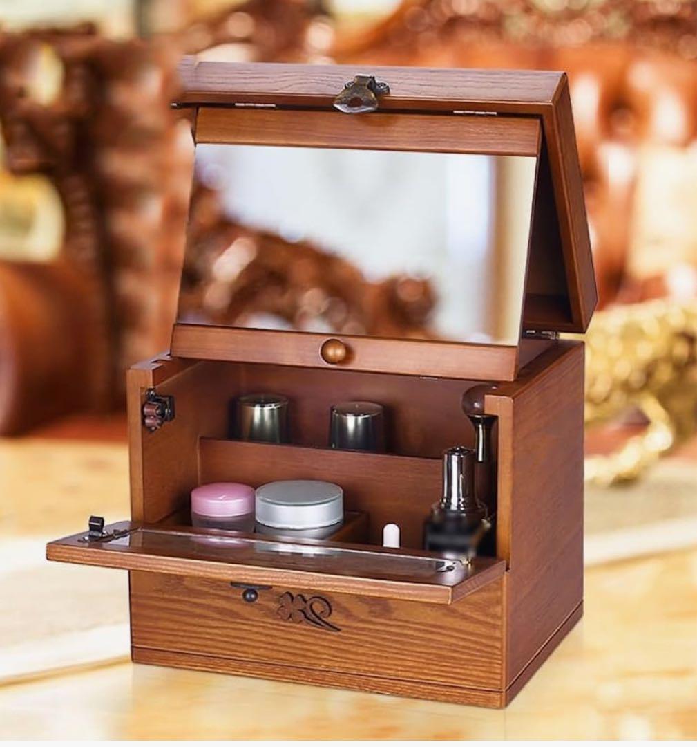 ナチュメイプル　メイクボックス　木製　和モダン　レトロ