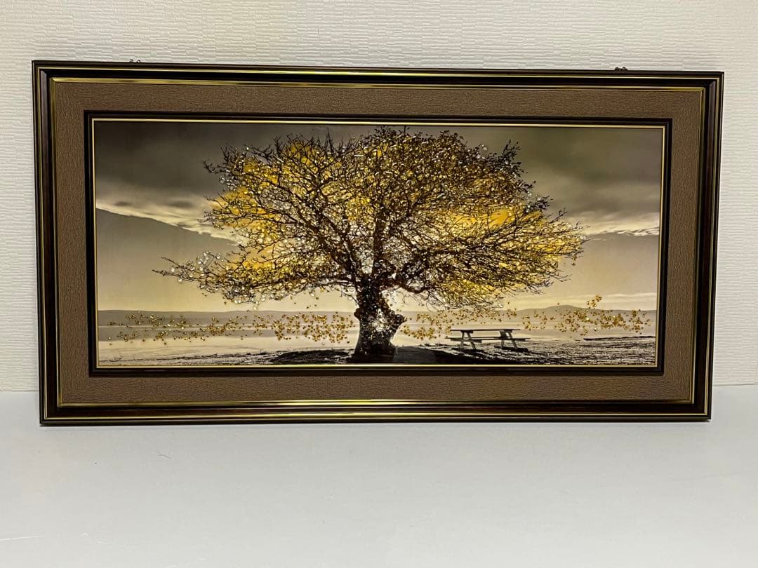 ✨ビックツリー 立体レジンアート 額付き大型絵画 105×55cm インテリア✨