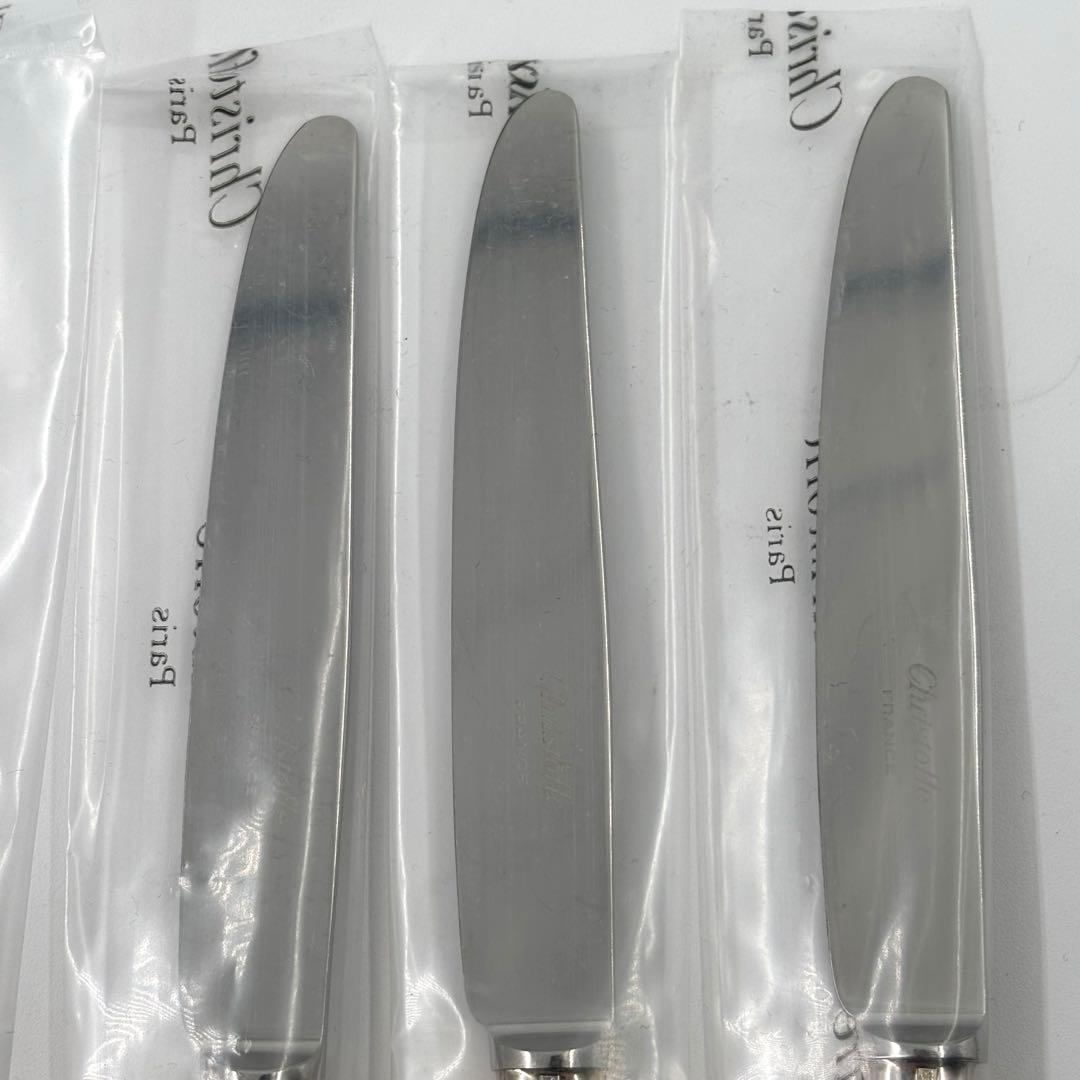 希少　クリストフル アリア ゴールドリング ナイフ 6本セット 未使用 金彩