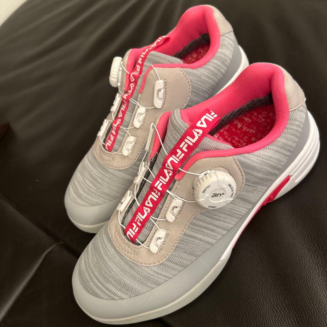 FILAゴルフシューズ 女性用 グレー/ピンク