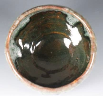 【 名工 大樋焼 】岩村与詞夫　飴釉茶碗　樂吉左衞門　佐々木昭楽