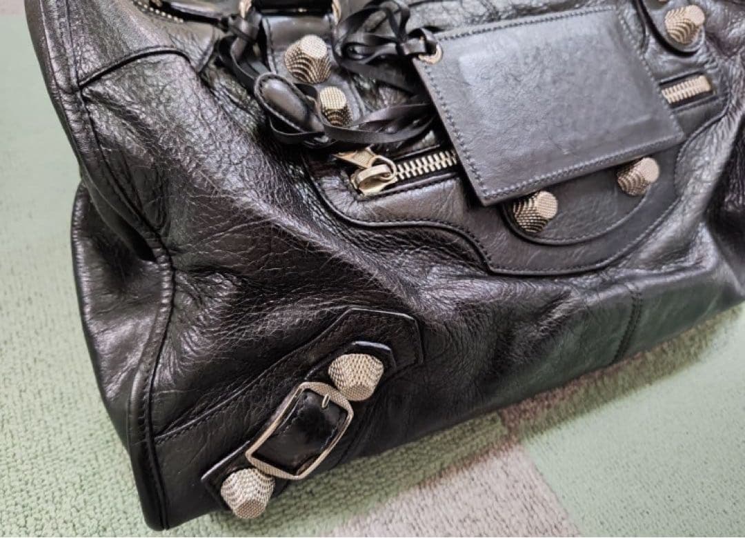 BALENCIAGA 黒 レザー ハンドバッグ　ジャイアントシティ