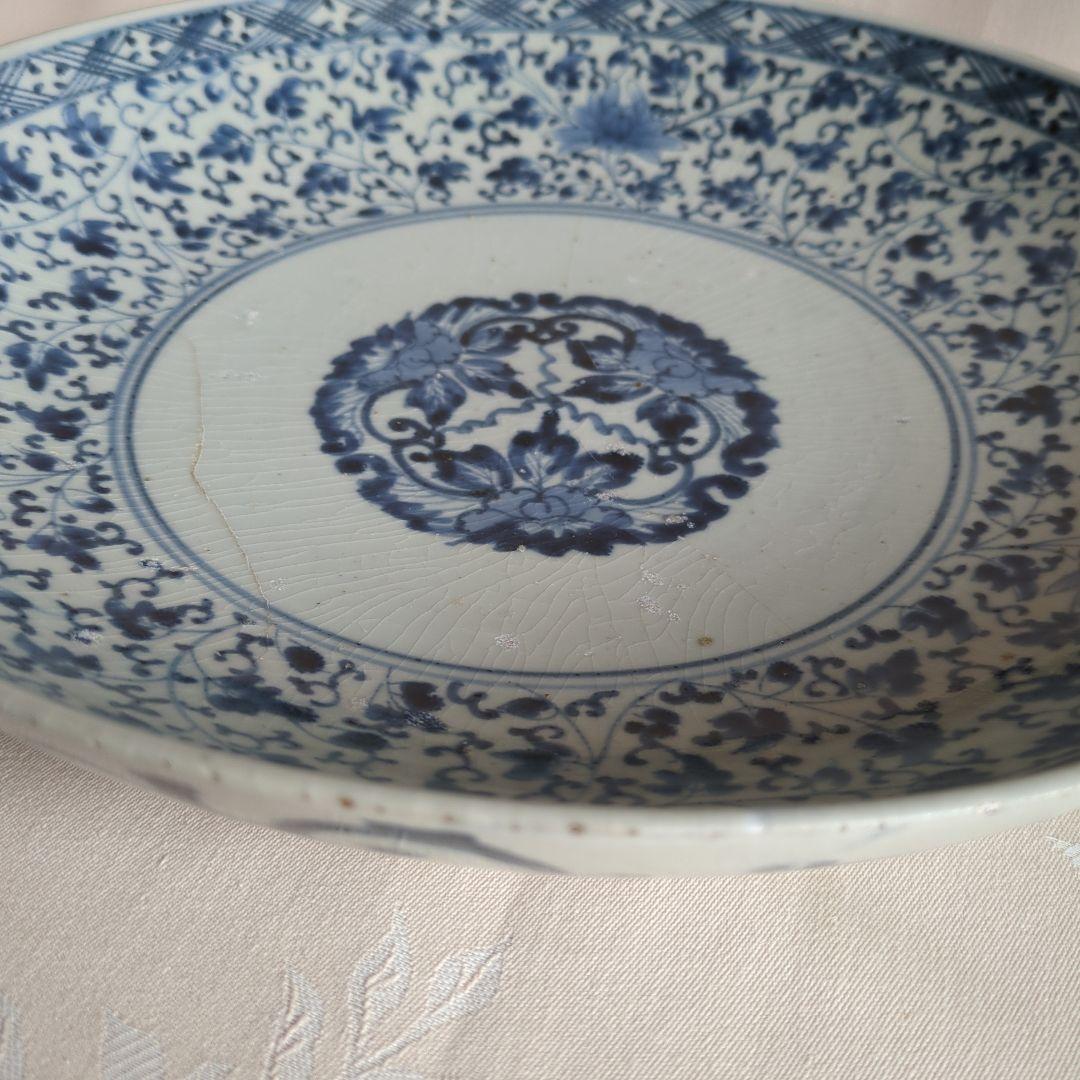 古伊万里 花唐草 大皿 江戸中期 31㎝