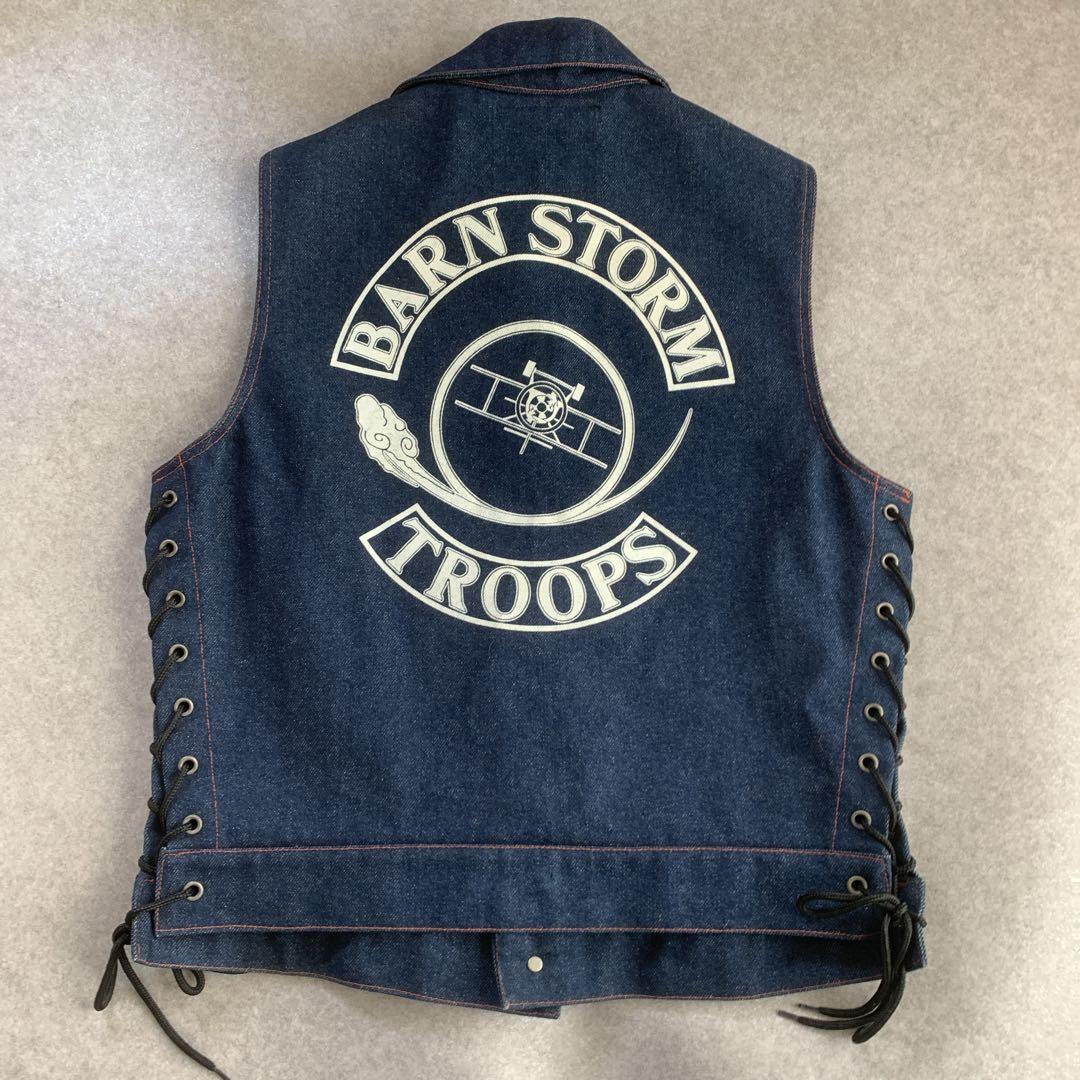 バイク乗り　BARNSTORM MC TROOPS デニムベスト　東本昌平