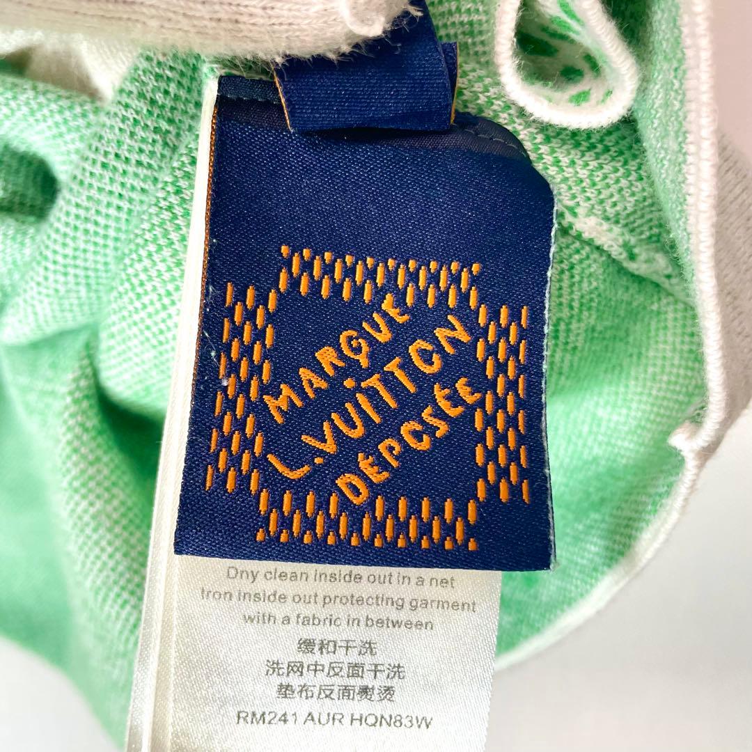 ルイヴィトン ダミエ ニット クルーネック Tシャツ グリーン　メンズ