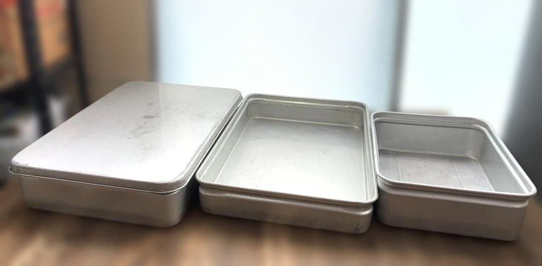 アカオアルミ 業務用 番重3点セット 大110（蓋付き）・大80・小110