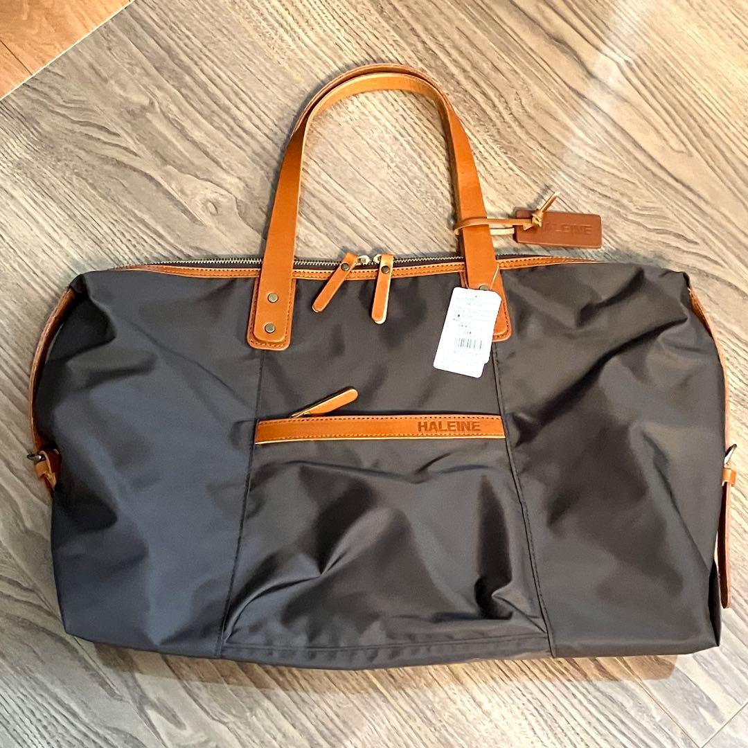 新品 HALEINE ボストンバッグ ナイロン レザー 軽量 旅行バッグ