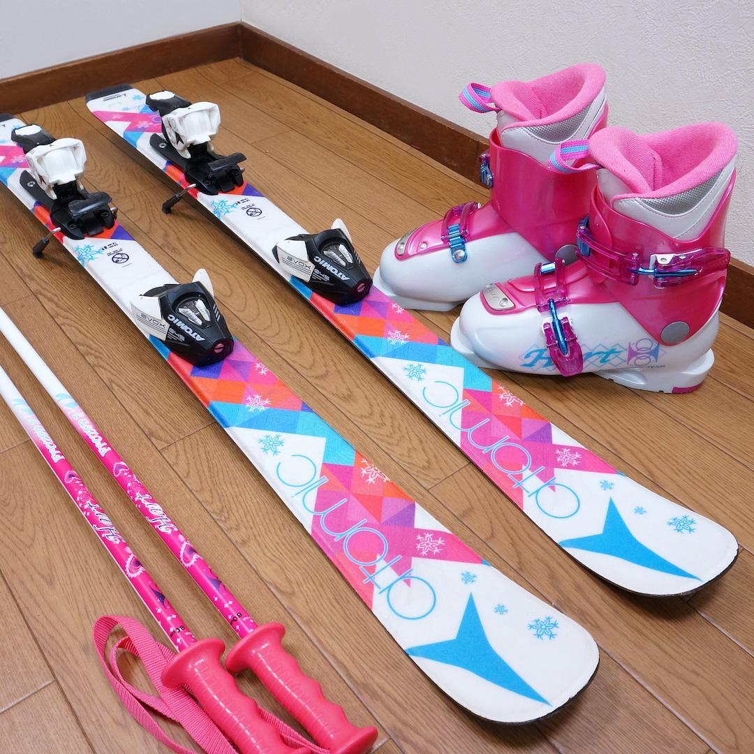 メンテ済 100cm 靴20cm ATOMIC スキーセット