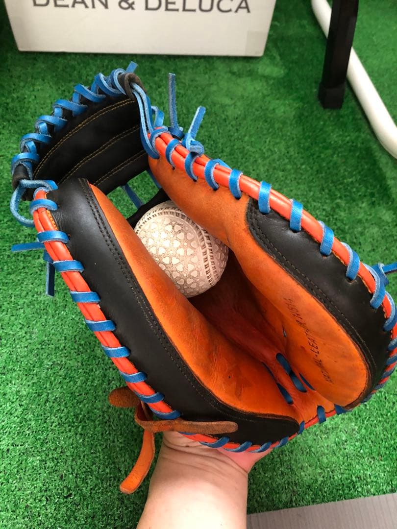 SSKスーパープロ軟式キャッチャーミット 黒/オレンジ/青