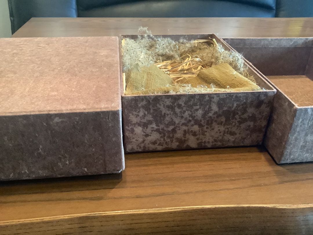 ハタノワタル柿染手作箱２個(noma2024) 約17×23.5×高7.5cm