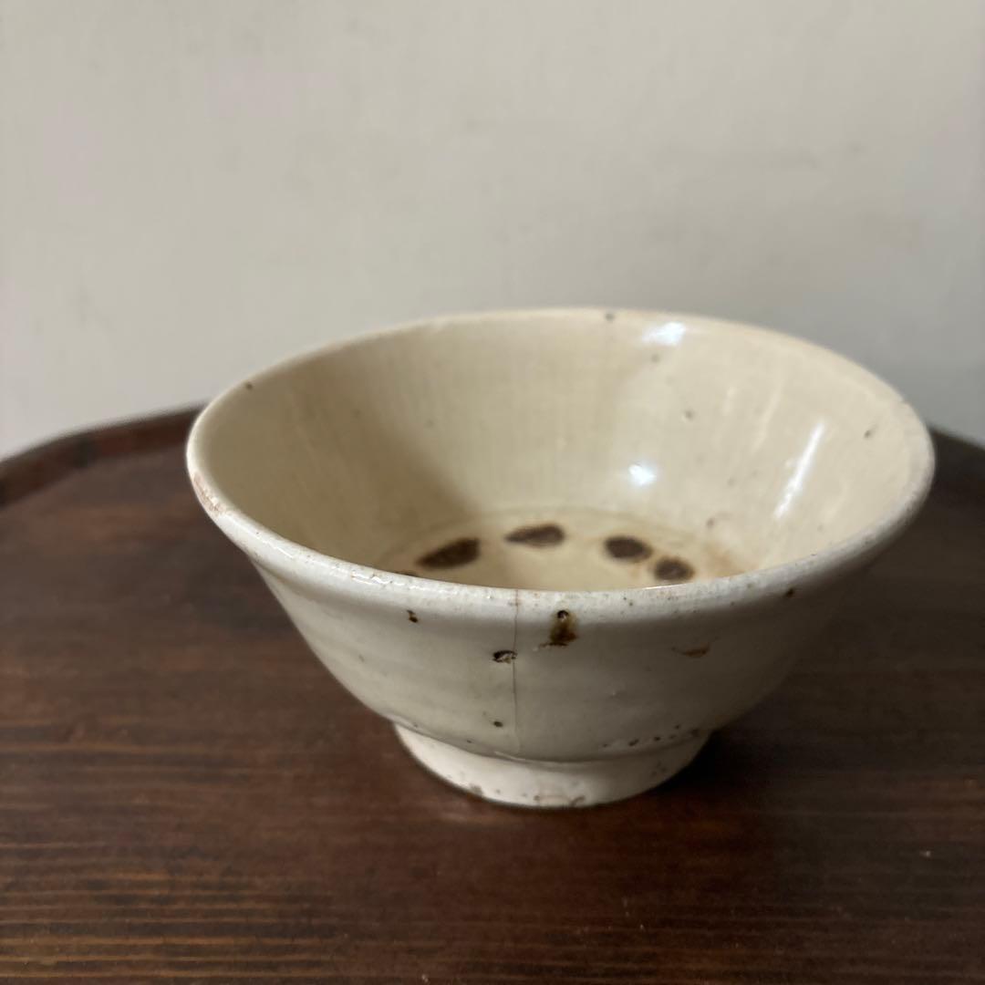 李朝大振り茶碗　鉢　白磁　韓国骨董品.アンティーク.古民芸.立原正秋