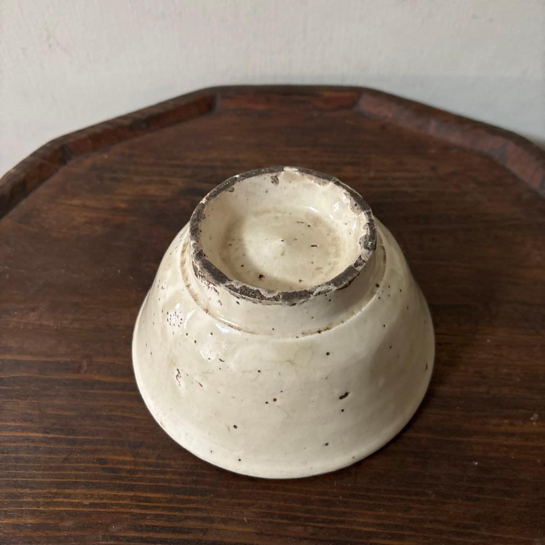 李朝大振り茶碗　鉢　白磁　韓国骨董品.アンティーク.古民芸.立原正秋