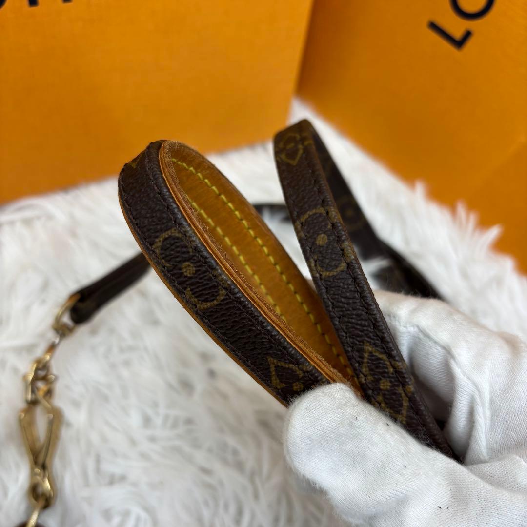 【美品✨】Louis Vuitton モノグラム レザー　小型犬用首輪　リード