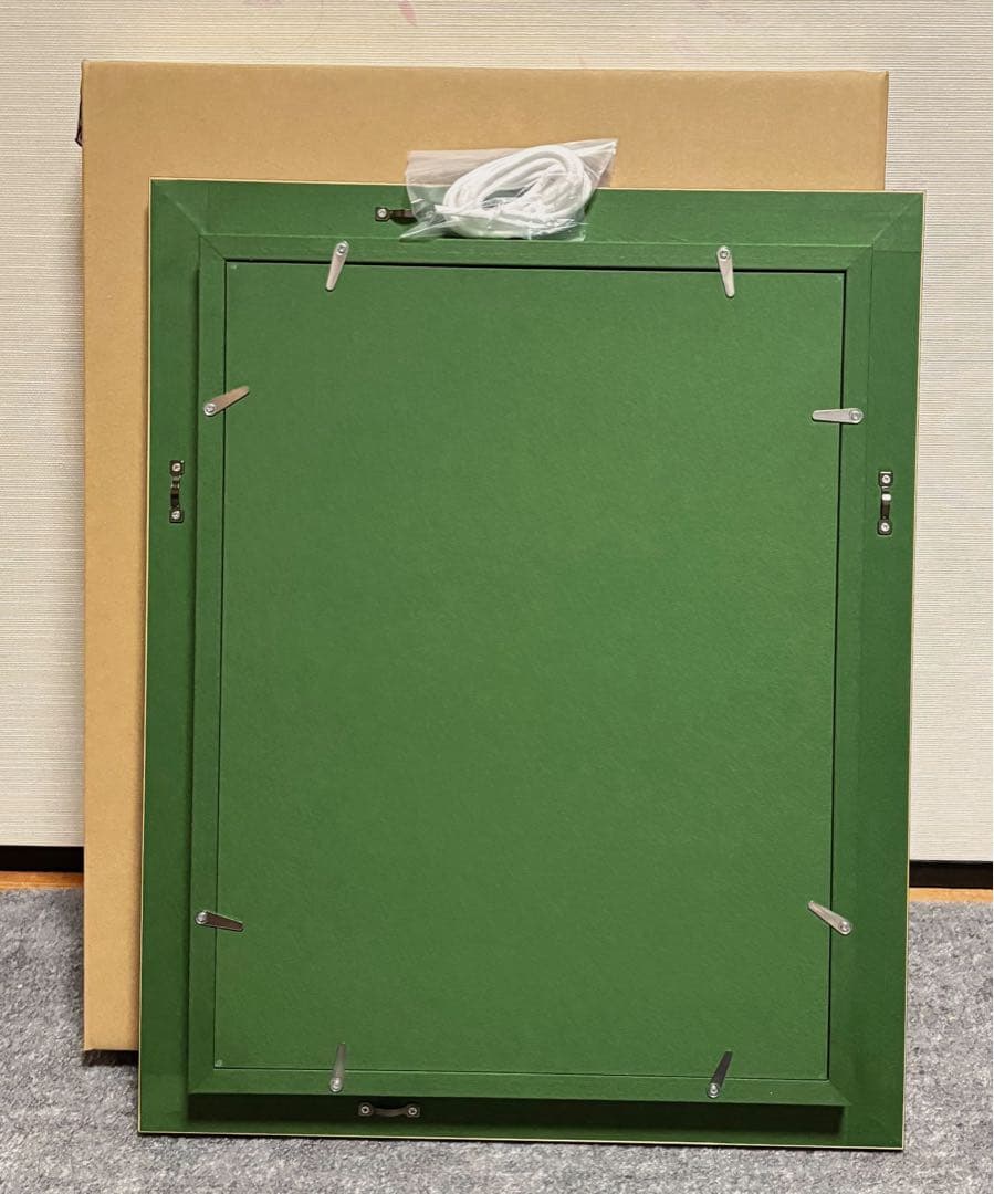 【F4号】手描き油彩　山下清【桜島】額縁　未使用額　サイン　落款　絵画　風景画