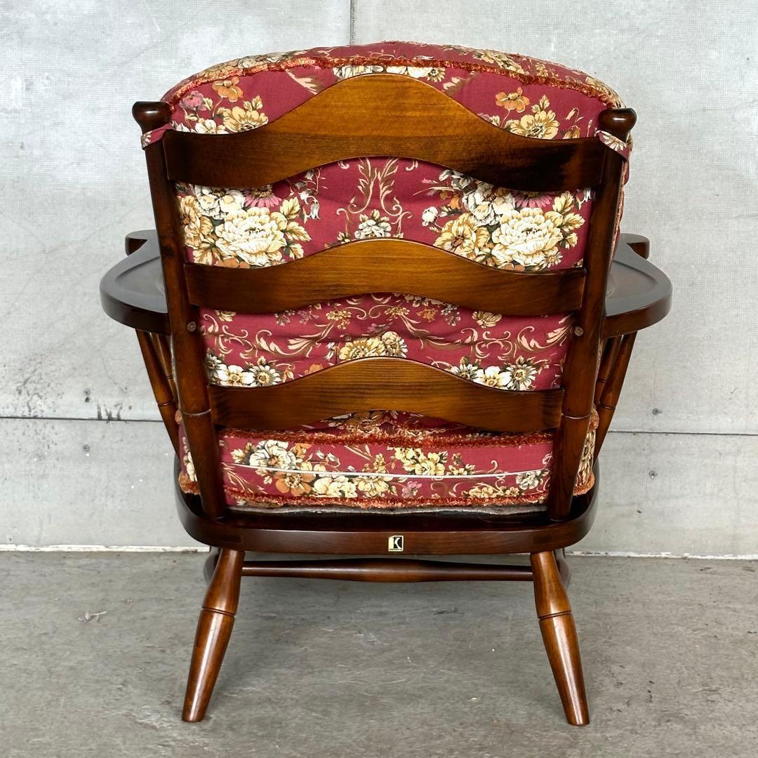 ✿飛騨産業✿ キツツキマーク 花柄 ソファー乗鞍シリーズ アームチェアー