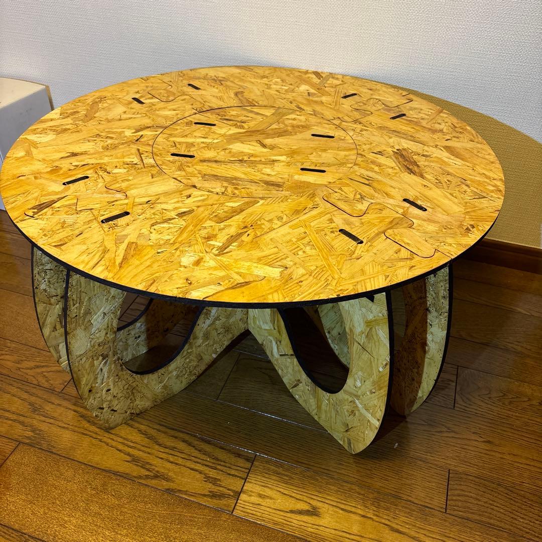 OSBボード 円形テーブル 約75cm ドーナツ テーブル✨