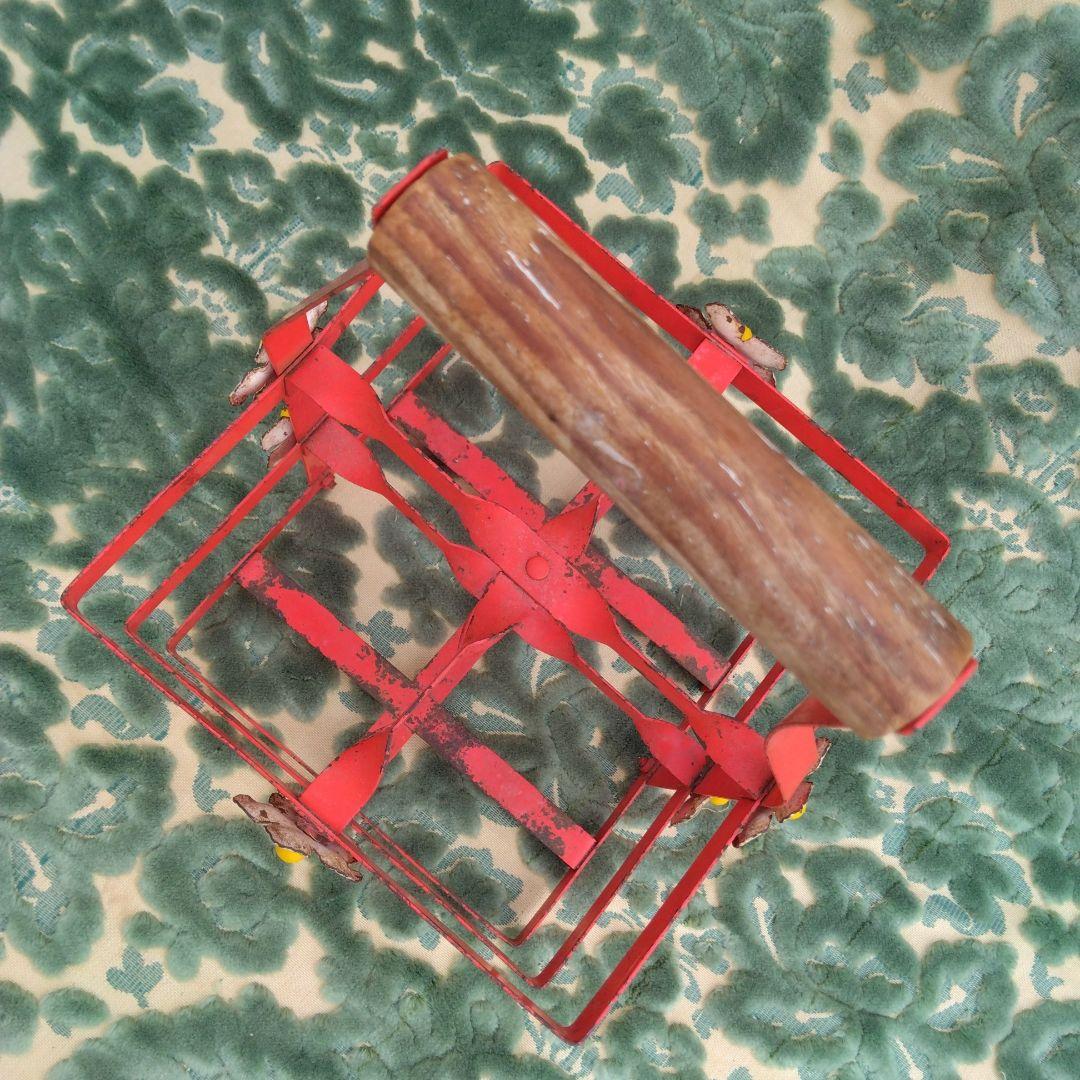 フランス　1920年代　アンティーク　アイアンボトルキャリー