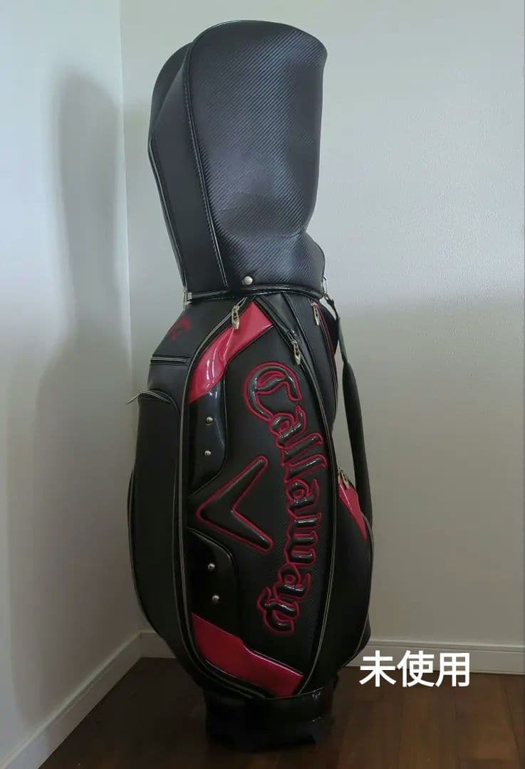 未使用　キャロウェイ　ゴルフバッグ　キャディバッグ　メンズ　ブラックレッド赤黒