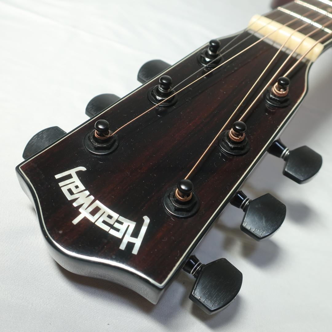 段ボール美品 Headway HF-630 ギター ケース付 トラ杢 トップ単板