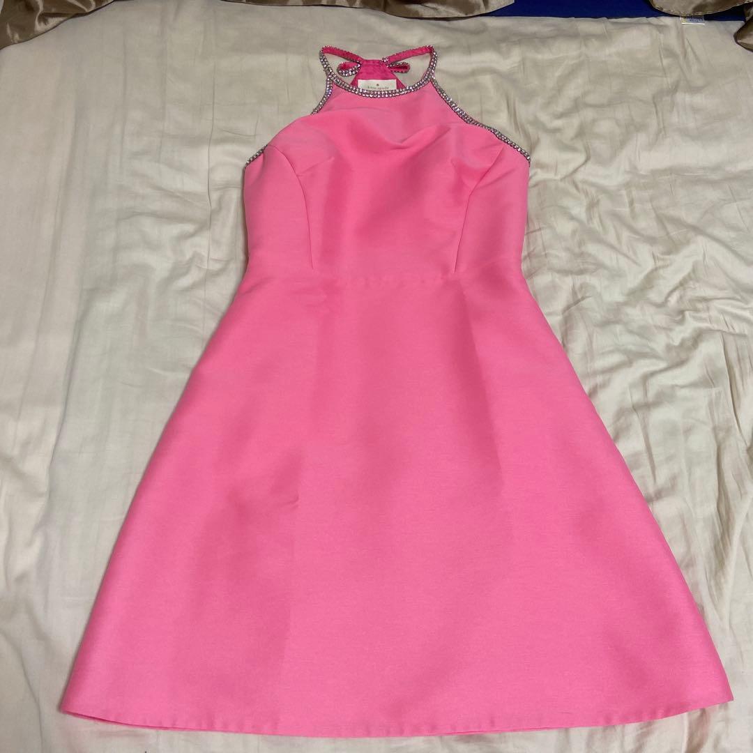 kate spade ピンクノースリーブミニワンピース