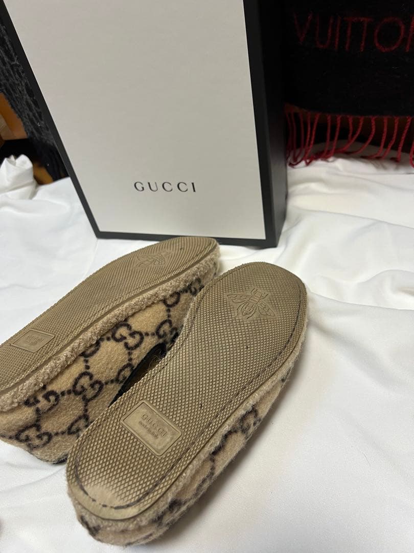 【正規品】GUCCI グッチ　ホースビット　スリッポン　ローファーウールGG柄