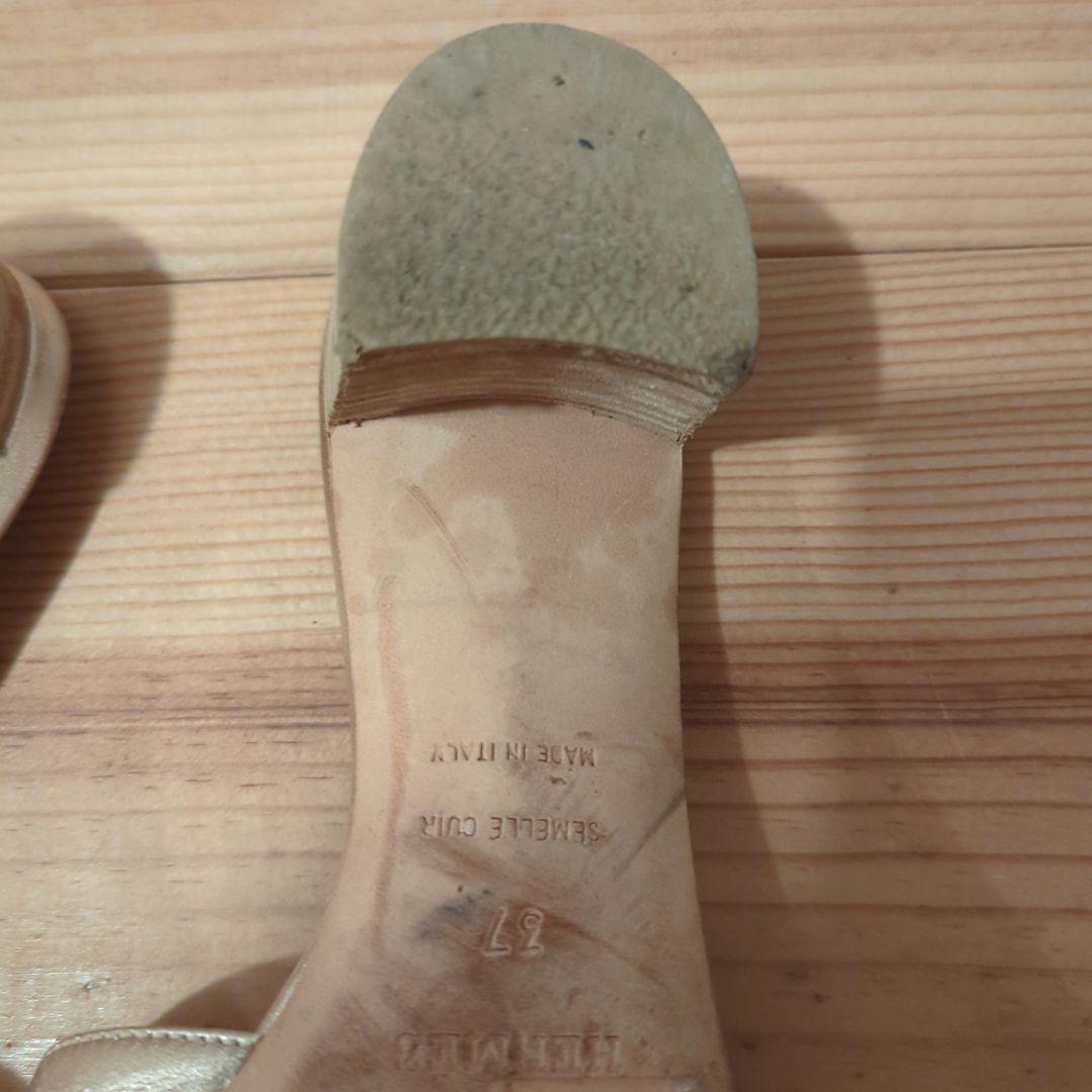 エルメス、オアジス、ゴールド ミュール 約6cmヒール、サイズ37