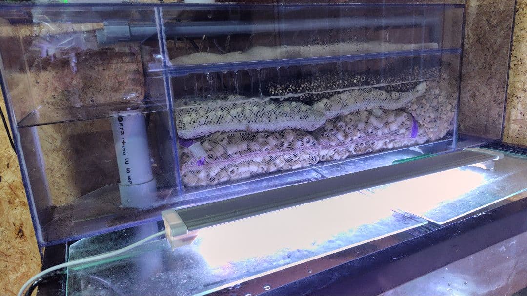 ｍiyaｋama　90ガラス水槽2台　スチール水槽台　上部フィルター