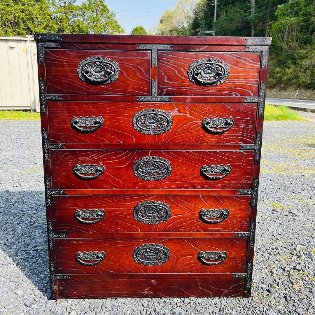 民芸箪笥　装飾金具　和箪笥　整理箪笥