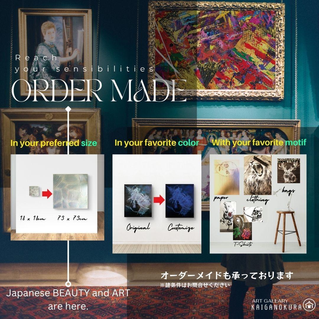 水面花火/ 抽象画 キャンバス 額セット 44×32㎝ 原画1点のみ モダン