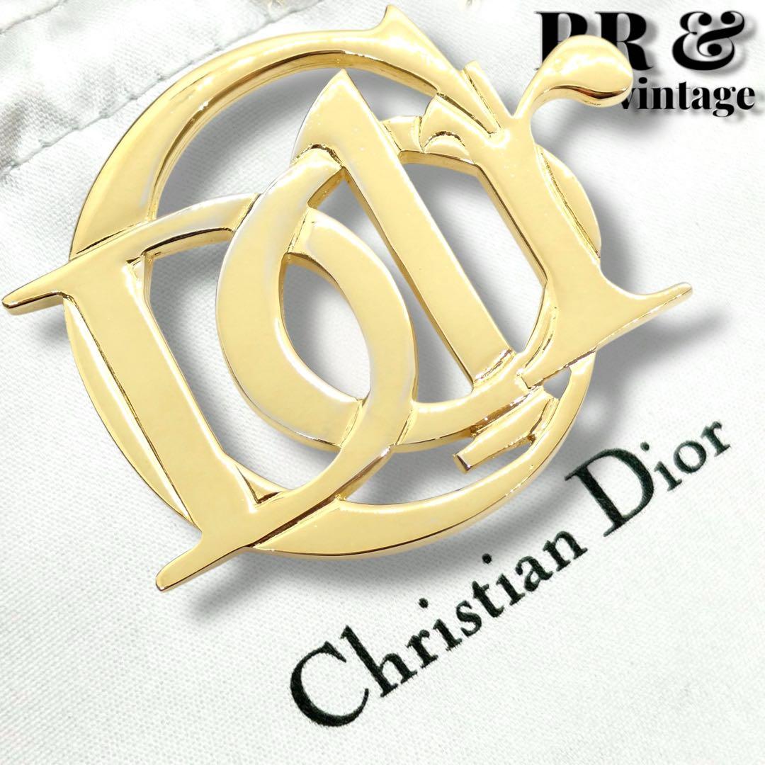 希少✨　Dior　ビッグロゴ　ピンブローチ　エンブレム　ゴールド